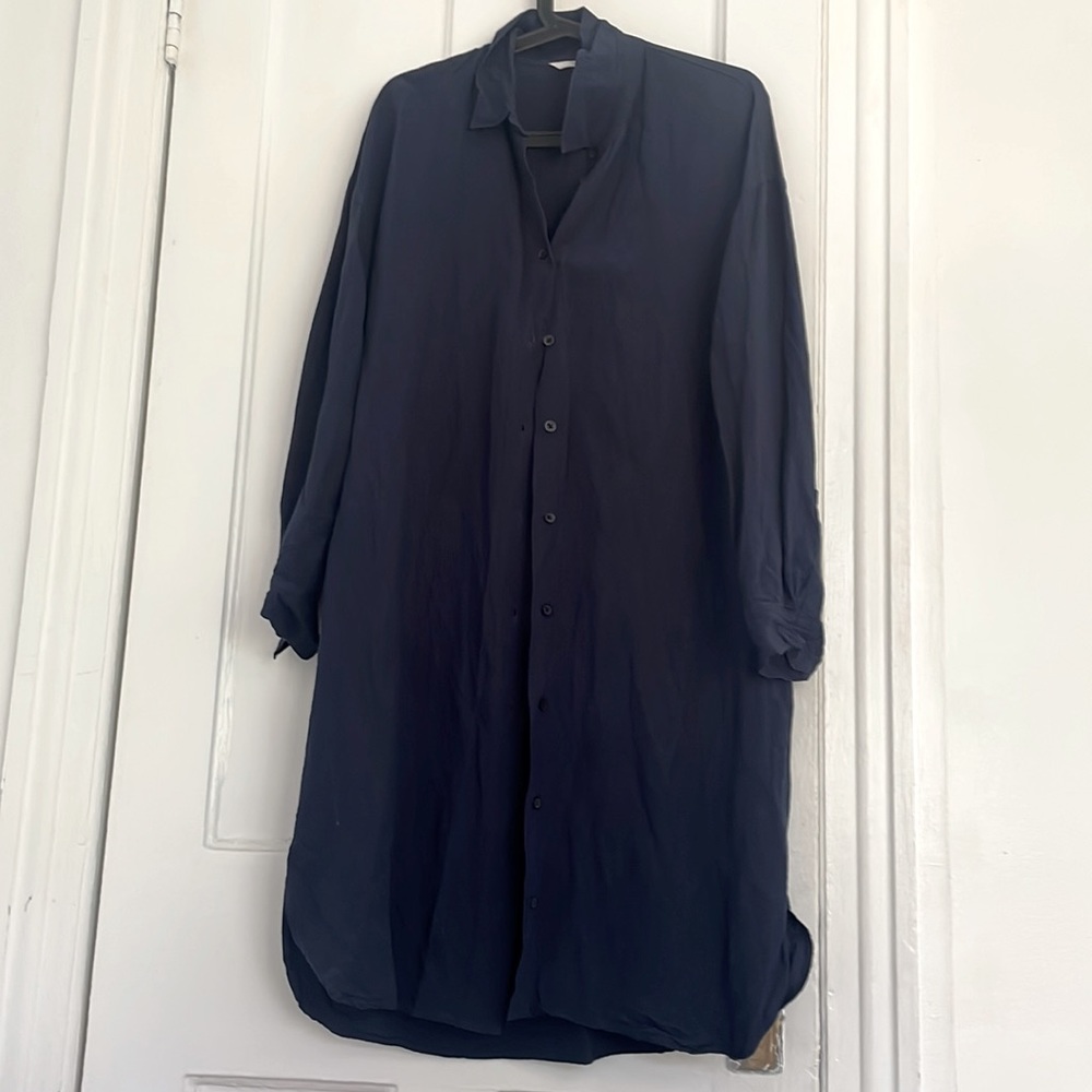 Uniqlo Button Down Short Dress in Navy